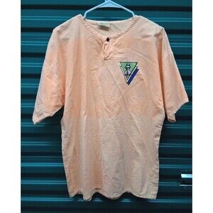 Vintage 80s Panama Jack Shirt Size S/M/L Baggy Beach Surf Orange Hippy Fade